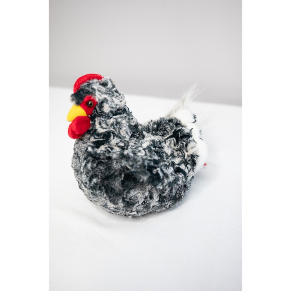 Douglas Plush Hen Pepper Grey Black White Chicken Stuffed Animal #1785 cuddle